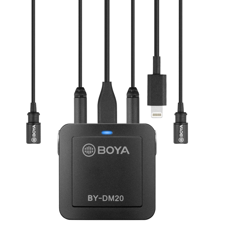 BOYA BY-DM20 Dual-Channel Recording Lavalier Microphone for iPhone / Android(Type-C) / Laptop