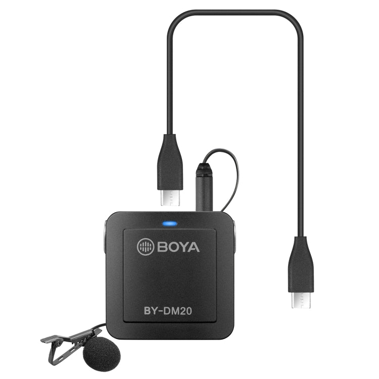 BOYA BY-DM20 Dual-Channel Recording Lavalier Microphone for iPhone / Android(Type-C) / Laptop