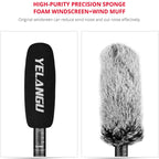 YELANGU YLG9933A MIC07 Professional Interview Condenser Video Shotgun Microphone with 6.5mm Audio Adapter & 3.5mm RXL Audio Cable