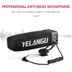 YELANG MIC09 Shotgun Gain Condenser Broadcast Microphone with Windshield for Canon / Nikon / Sony DSLR Cameras, Smartphones