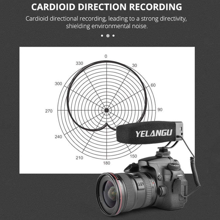 YELANG MIC09 Shotgun Gain Condenser Broadcast Microphone with Windshield for Canon / Nikon / Sony DSLR Cameras, Smartphones