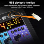 TEYUN NA6 6-channel Small Mixing Console Mobile Phone Sound Card Live Broadcast Computer Recording Console Processor, US Plug