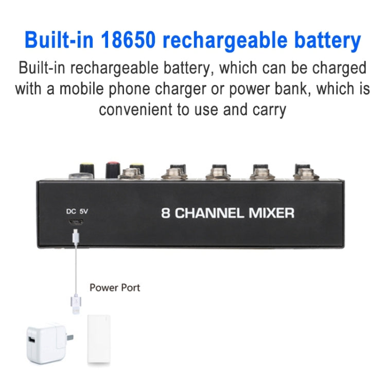 AQA 8-channel Mixer Microphone Effector