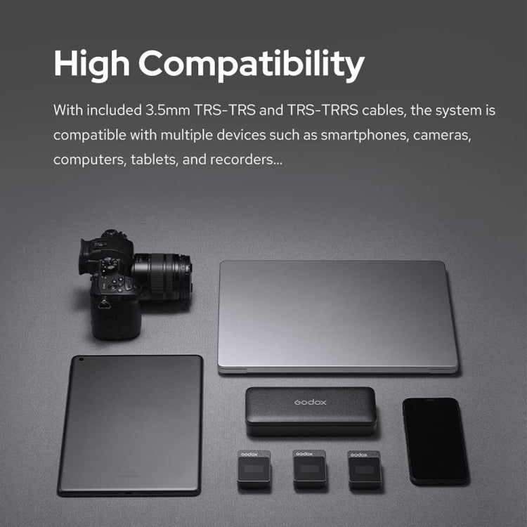 Godox MoveLink II M2 Wireless Lavalier Microphone System with 2 Transmitters and 1 Receiver for DSLR Cameras and Camcorders