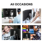 XTUGA P75 Foldable Recording Microphone Isolation Shield