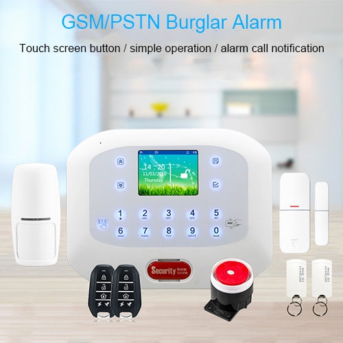 DY-GSM50A 8 in 1 Kit  315MHz / 433MHz Wireless GSM/PSTN Intelligent Anti-Burglar Alarm System, Touch Panel LCD Screen