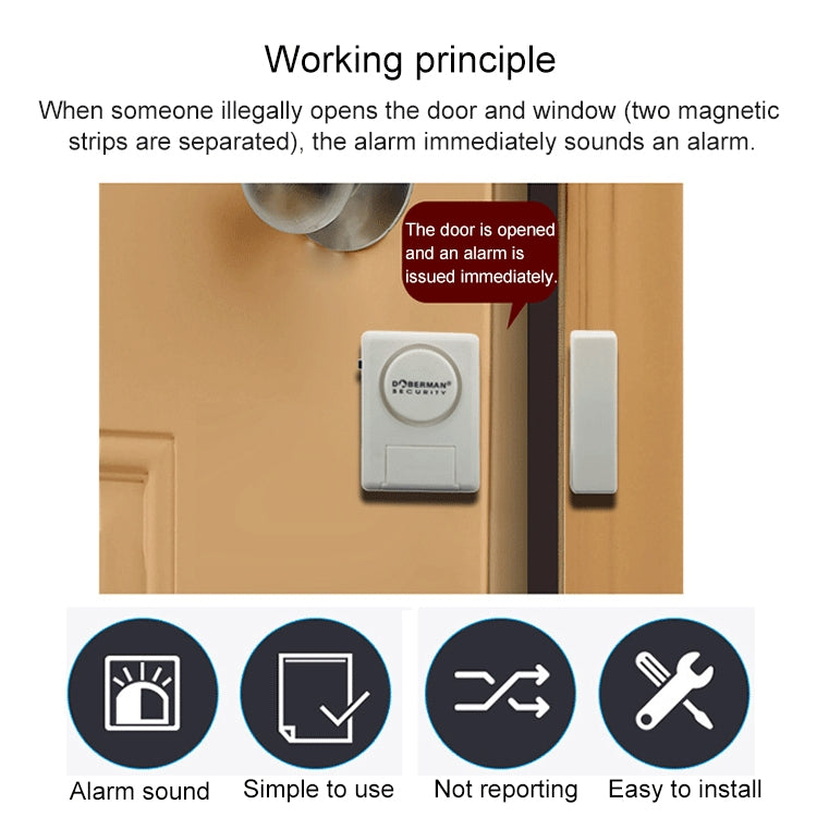 DOBERMAN SE-0119 Household Anti-theft Wireless Remote Control Door Magnetic Sensor Alarm