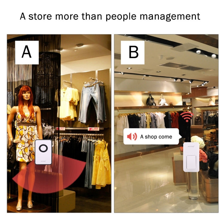 AITENG V018G Life Waterproof Battery-Free Wireless Doorbell, 1 Receiver + 1 x Transmitter, Receiver Distance: 130m, US Plug