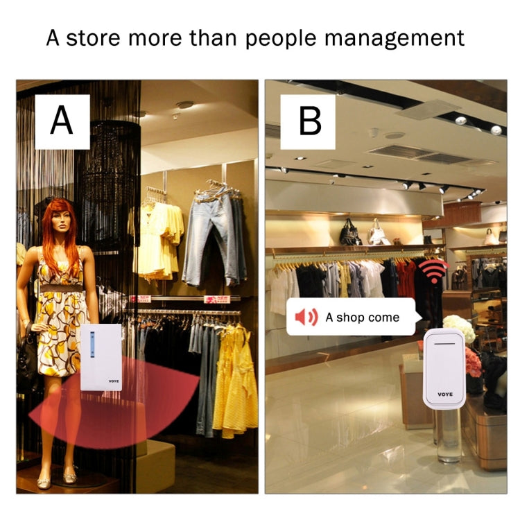 VOYE V015F2 Wireless Smart Music Home Doorbell with Dual Receiver, Remote Control Distance: 120m (Open Air)