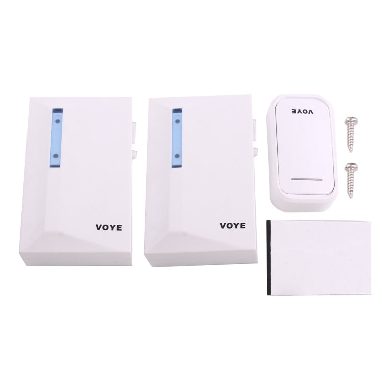 VOYE V015F2 Wireless Smart Music Home Doorbell with Dual Receiver, Remote Control Distance: 120m (Open Air)
