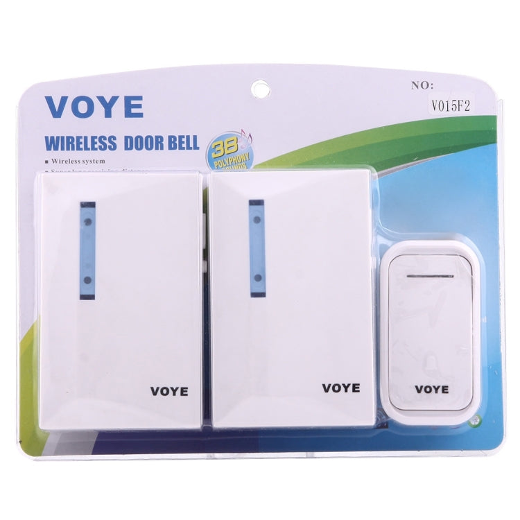 VOYE V015F2 Wireless Smart Music Home Doorbell with Dual Receiver, Remote Control Distance: 120m (Open Air)