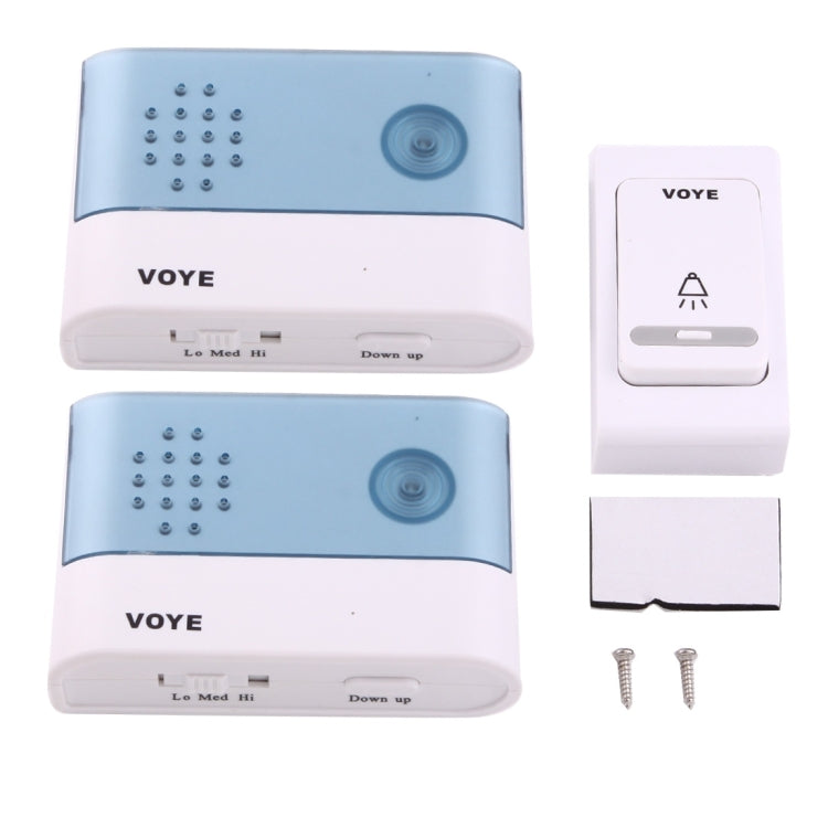 VOYE V004B2 Wireless Smart Music Home Doorbell with Dual Receiver, Remote Control Distance: 120m (Open Air)