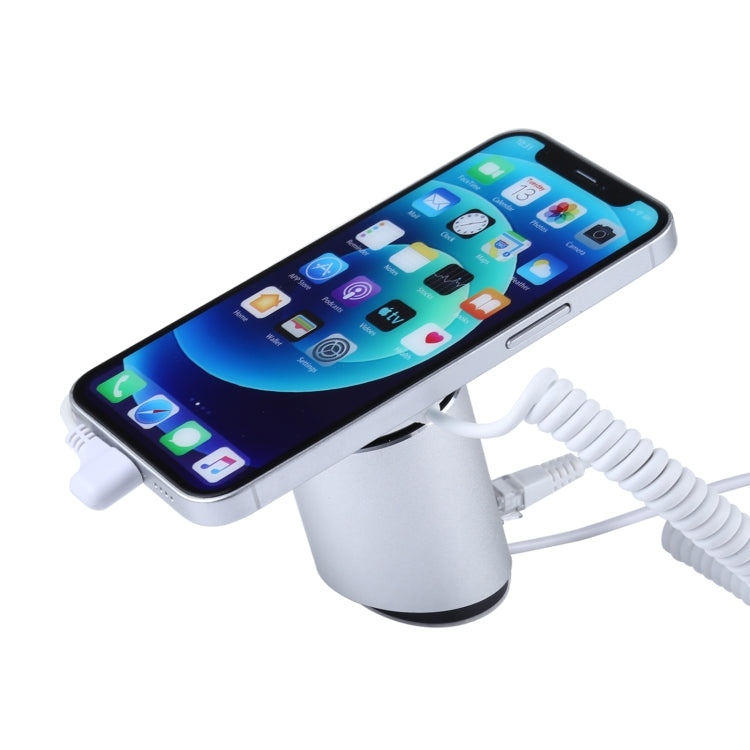 Aluminum Shell Cylindrical Display Stand Digital Magnetic Security System Burglar Alarm / Anti-theft Alarm Display Holder for iPhone & iPod & iPad with 8 Pin Port