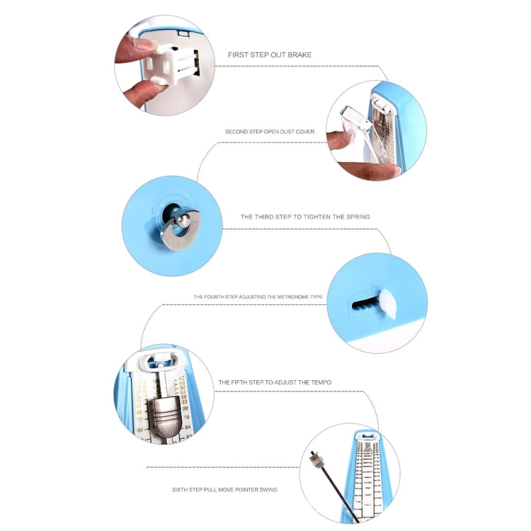 Piano Guitar Drum Violin Zither Universal Mechanical Metronome, Classic Version