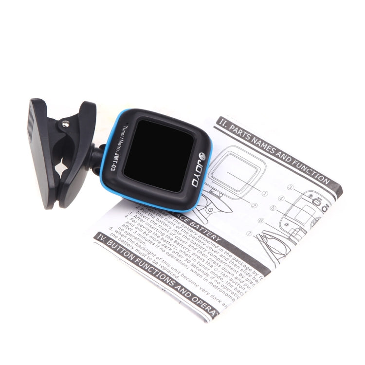 JOYO JMT-03 Portable Clip-on Guitar Tuner Metronome Supports MIC and CLIP Tuning Mode 2-in-1 360-Degree Rotating for Guitar Violin Ukulele