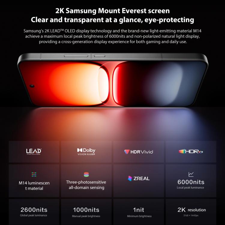 vivo iQOO 15, 16GB+1TB, 6.85 inch Android 16 OriginOS 6 Snapdragon 8 Elite Gen 5 Octa Core, OTG, NFC, Network: 5G, Support Google Play