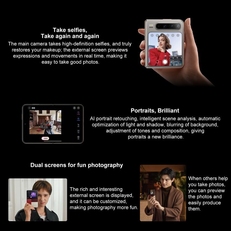 HUAWEI Pura X, 12GB+256GB, Side Fingerprint Identification, 6.3 inch + 3.5 inch HarmonyOS 5.0.1 Octa Core, NFC, OTG, Not Support Google Play