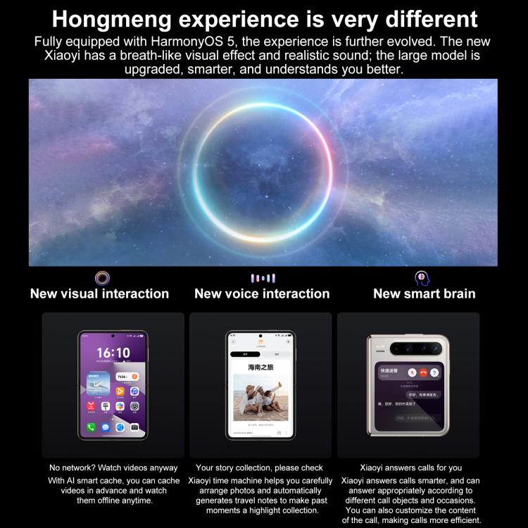 HUAWEI Pura X, 12GB+256GB, Side Fingerprint Identification, 6.3 inch + 3.5 inch HarmonyOS 5.0.1 Octa Core, NFC, OTG, Not Support Google Play