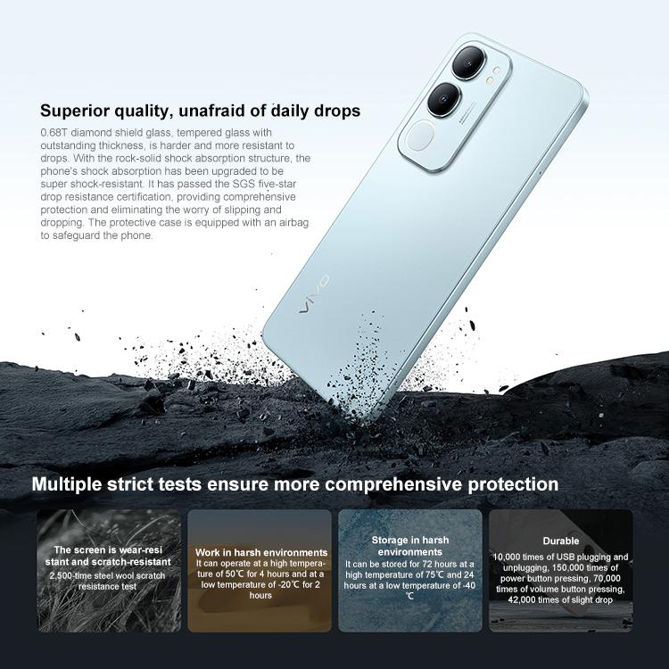 vivo Y50 5G, 6GB+128GB, Face ID / Side Fingerprint, 6.74 inch Android 15 OriginOS 5 Dimensity 6300 Octa Core, OTG, Network: 5G