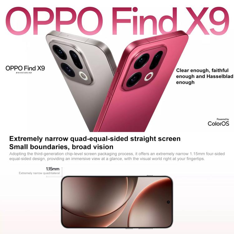 OPPO Find X9 AI Phone, 16GB+512GB, Screen Fingerprint, 6.59 inch ColorOS 16.0 Dimensity 9500 Octa Core, NFC, OTG, Network: 5G