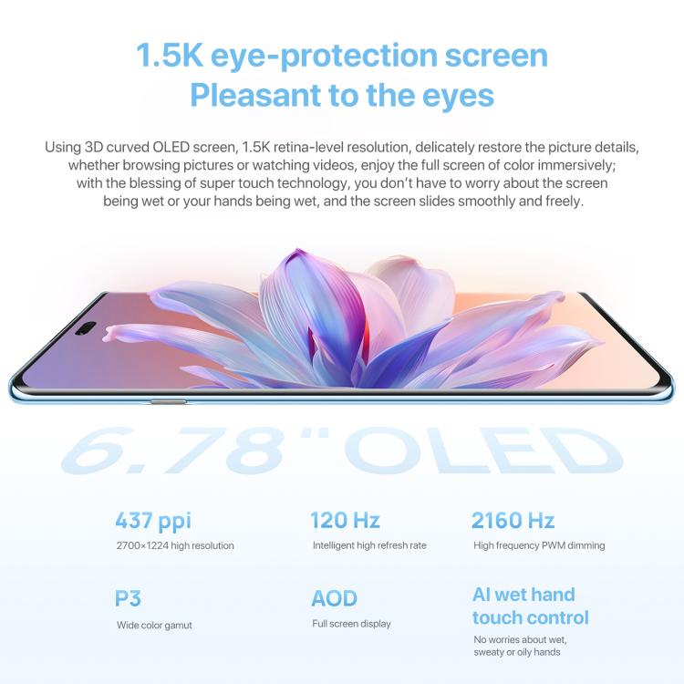 HUAWEI Enjoy 70X Vitality Edition, 8GB+256GB, Screen Fingerprint Identification, 6.78 inch HarmonyOS 4.2 Octa Core, OTG, Not Support Google Play