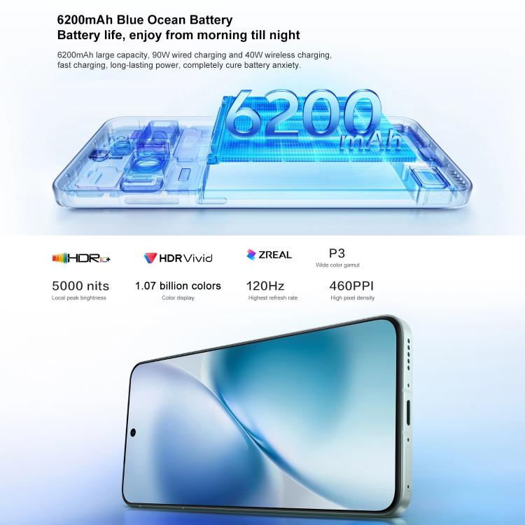 vivo X200s, 16GB+512GB, Face ID / 3D Ultrasonic Fingerprint, 6.67 inch OriginOS 5 / Android 15 Dimensity 9400+ Octa Core, OTG, NFC, Network: 5G, Support Google Play
