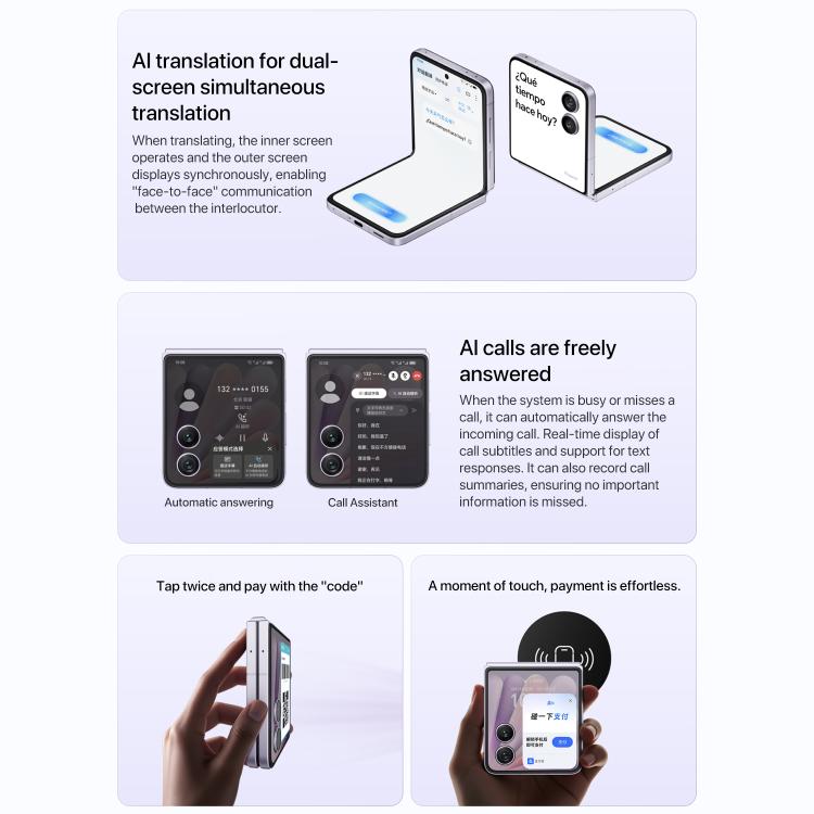 Honor Magic V Flip2, 12GB+1TB, 6.82 inch + 4.0 inch MagicOS 9.0.1  Android 15 Snapdragon 8 Gen 3 Octa Core, Network: 5G, NFC, OTG