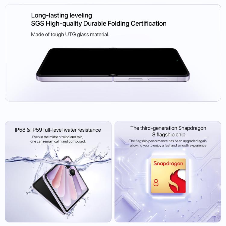 Honor Magic V Flip2, 16GB+1TB, 6.82 inch + 4.0 inch MagicOS 9.0.1  Android 15 Snapdragon 8 Gen 3 Octa Core, Network: 5G, NFC, OTG