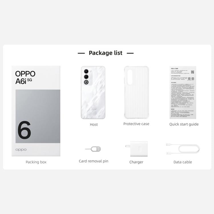 OPPO A6i 5G, 6GB+128GB, Side Fingerprint, 6.67 inch ColorOS 15 Android 15 Dimensity 6300 Octa Core, Network: 5G