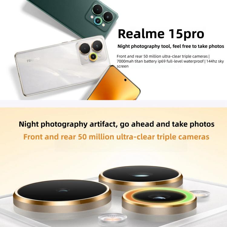 Realme 15 Pro, 16GB+512GB, 6.8 inch Realme UI 6.0 Android 15 Snapdragon 7 Gen 4 Octa Core, NFC, Network: 5G