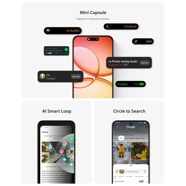 Realme 15T, 8GB+128GB, Screen Fingerprint Identification, 6.57 inch Realme UI 6.0 Android 15 MediaTek Dimensity 6400 Max Octa Core, NFC, Network: 5G