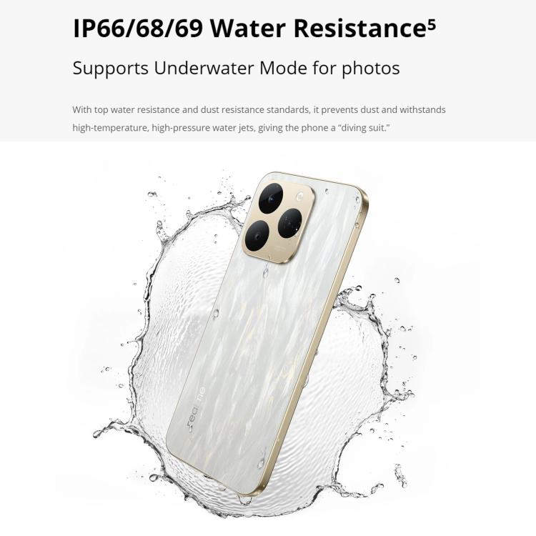 Realme 15T, 8GB+128GB, Screen Fingerprint Identification, 6.57 inch Realme UI 6.0 Android 15 MediaTek Dimensity 6400 Max Octa Core, NFC, Network: 5G