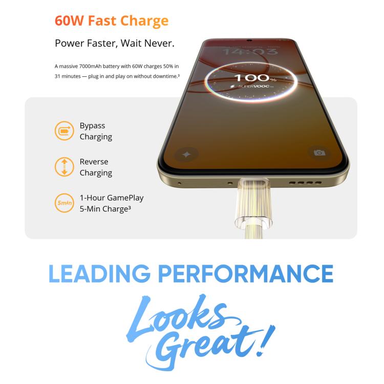 Realme 15T, 12GB+512GB, Screen Fingerprint Identification, 6.57 inch Realme UI 6.0 Android 15 MediaTek Dimensity 6400 Max Octa Core, NFC, Network: 5G