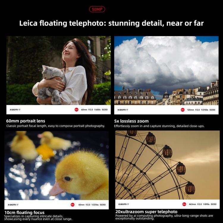 Xiaomi 17, 12GB+256GB, 3D Ultrasonic Fingerprint, 6.3 inch Xiaomi HyperOS 3 Snapdragon 8 Elite Gen 5 Octa Core, NFC, Network: 5G