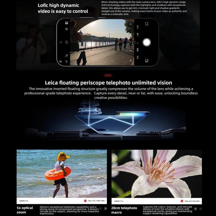 Xiaomi 17 Pro, 16GB+512GB, 3D Ultrasonic Fingerprint, 6.3 inch Xiaomi HyperOS 3 Snapdragon 8 Elite Gen 5 Octa Core, NFC, Network: 5G