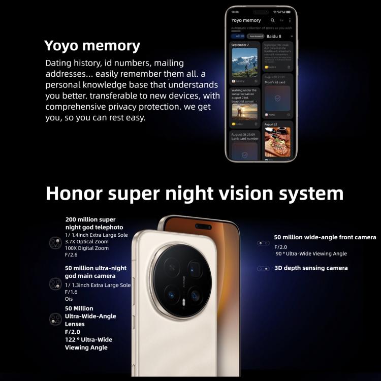 Honor Magic8 Pro, 12GB+256GB, Screen Fingerprint, 6.71 inch MagicOS 10.0 / Android 16 Snapdragon 8 Elite Gen 5 Octa Core, Network: 5G, NFC, OTG