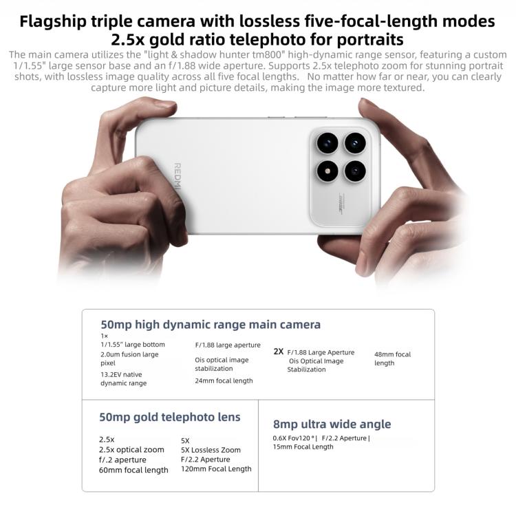 Xiaomi Redmi K90, 16GB+1TB, 6.59 inch Xiaomi HyperOS 3 Snapdragon 8 Elite Octa Core, NFC, Network: 5G