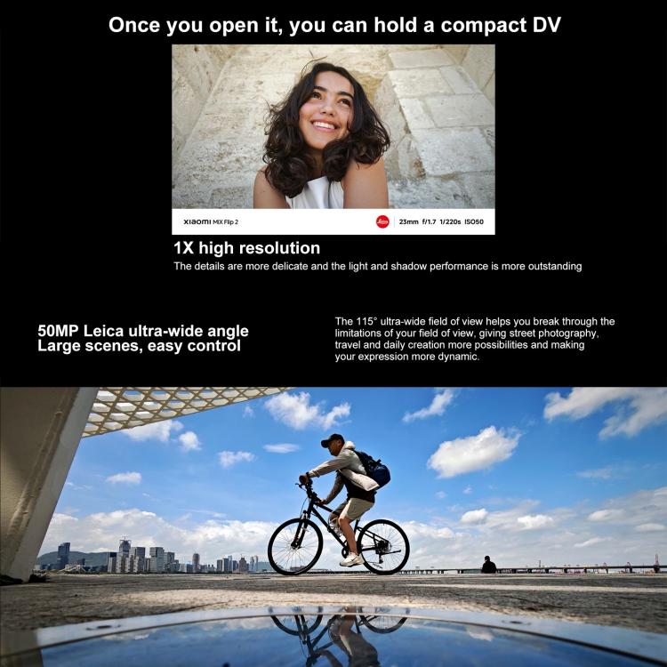 Xiaomi MIX Flip 2, 12GB+512GB, 6.86 inch + 4.01 inch Xiaomi HyperOS 2 Snapdragon 8 Elite Octa Core, NFC, Network: 5G