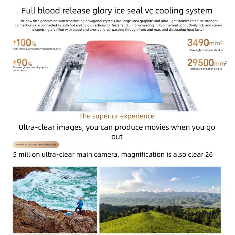 HonorX70, 8GB+256GB, Screen Fingerprint, 6.79 inch MagicOS 9.0 Snapdragon 6 Gen 4 Octa Core, Network: 5G, OTG, NFC, Support Google Play