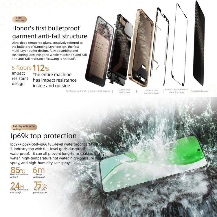 Honor X70, 12GB+256GB, Screen Fingerprint, 6.79 inch MagicOS 9.0 Snapdragon 6 Gen 4 Octa Core, Network: 5G, OTG, NFC, Support Google Play