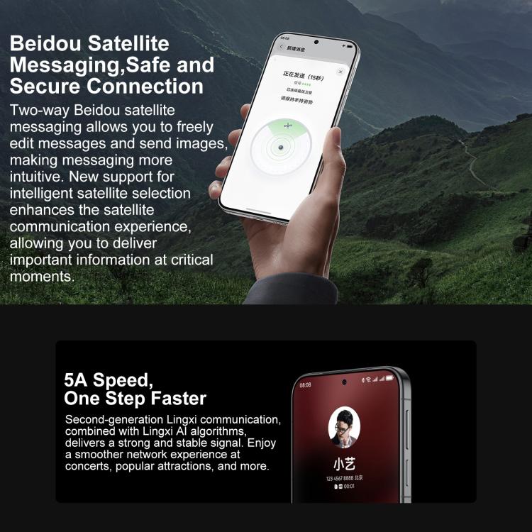 HUAWEI Pura 80, 12GB+1TB, Side Fingerprint Identification, 6.6 inch HarmonyOS 5.1, NFC, OTG, Not Support Google Play