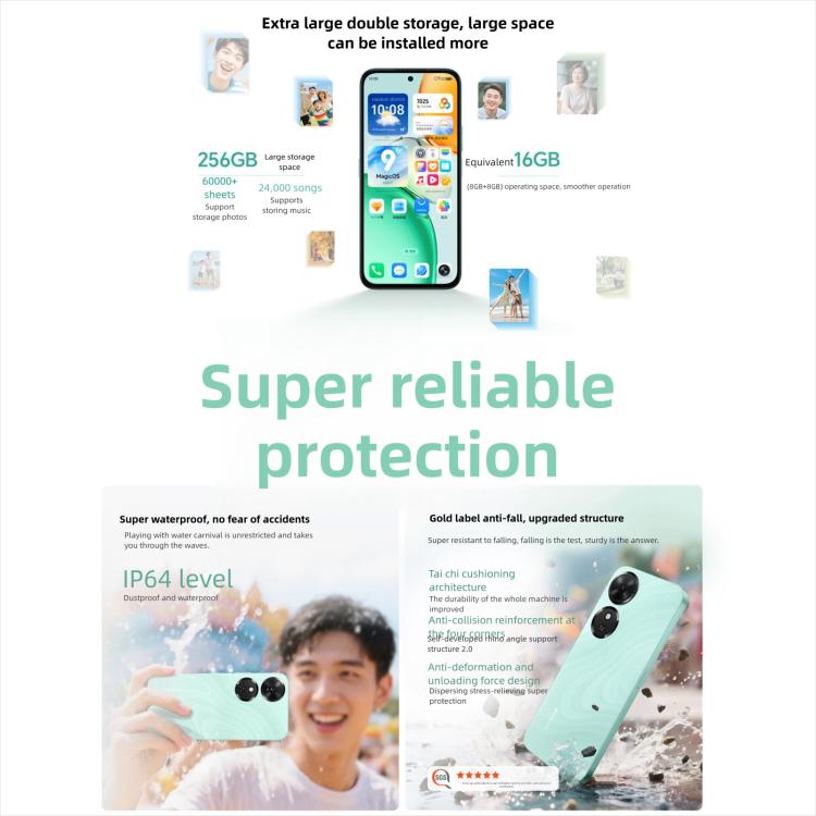 Honor Play10C, 8GB+256GB, Side Fingerprint, 6.61 inch MagicOS 9.0 Android 15 Dimensity 6300 Octa Core, Network: 5G, OTG