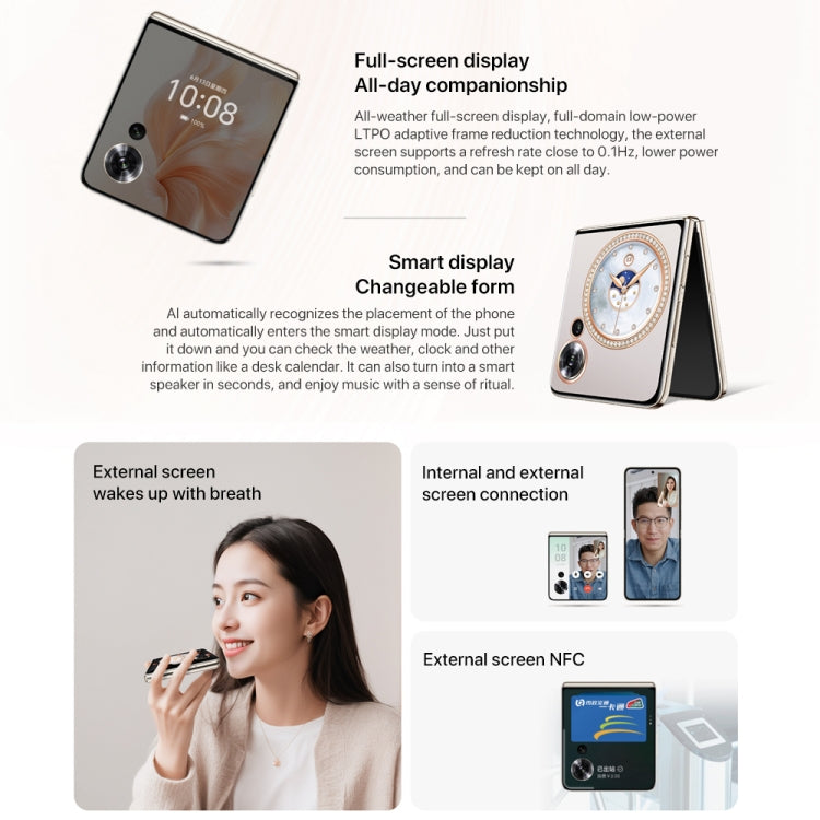 Honor Magic V Flip, 12GB+256GB, 6.8 inch + 4.0 inch Screen MagicOS 8.0 Snapdragon 8+ Gen 1 Octa Core, Network: 5G, NFC, OTG