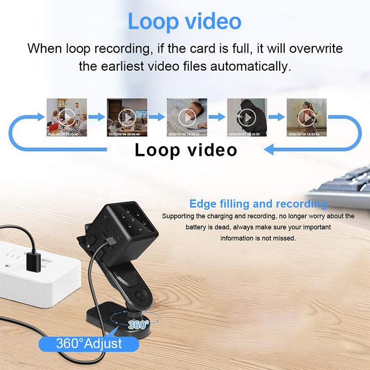 MD25 1080P Wearable Smart HD Camera Wireless Sport Camera, Support Infrared Night Vision / Motion Detection / TF Card