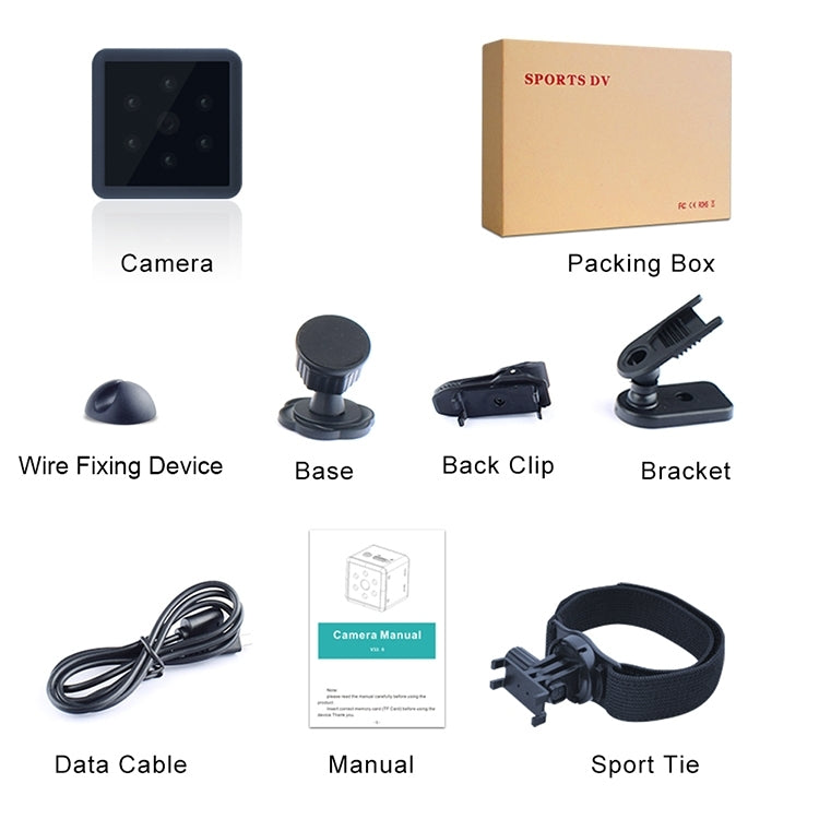 MD25 1080P Wearable Smart HD Camera Wireless Sport Camera, Support Infrared Night Vision / Motion Detection / TF Card