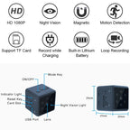 MD25 1080P Wearable Smart HD Camera Wireless Sport Camera, Support Infrared Night Vision / Motion Detection / TF Card