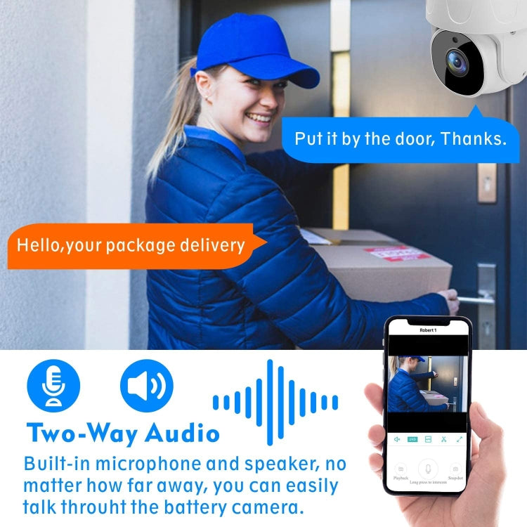 Tuya QX45 1080P Full HD IP65 Waterproof 2.4G Wireless IP Camera, Support Motion Detection & Two-way Audio & Night Vision & TF Card, AU Plug