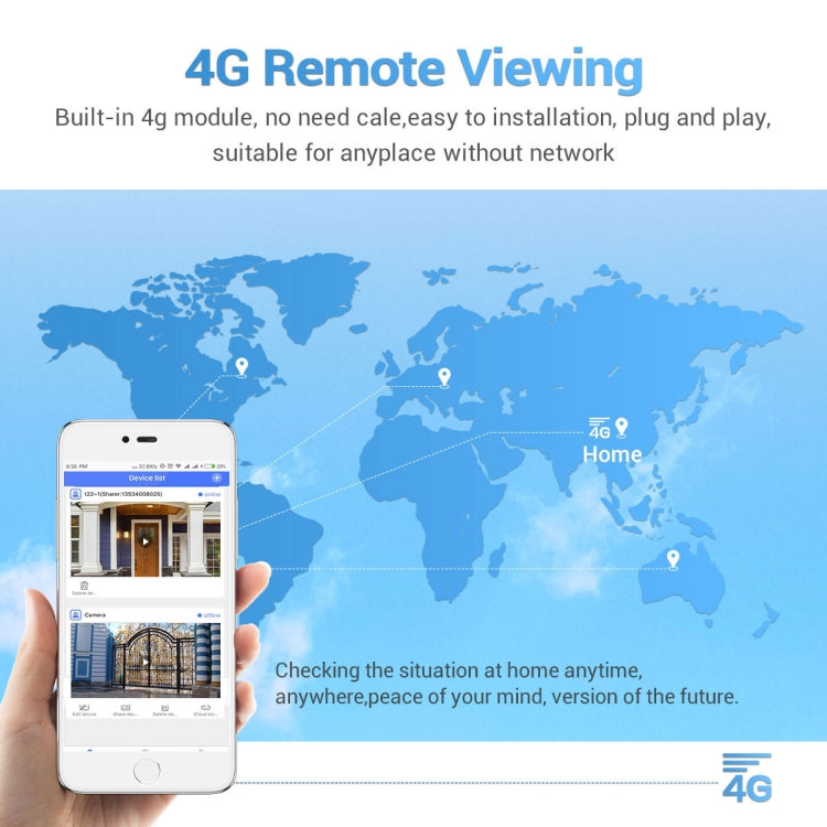 ESCAM QF480 US Version HD 1080P IP66 Waterproof 4G Solar Panel PT IP Camera with Battery, Support Night Vision / Motion Detection / TF Card / Two Way Audio