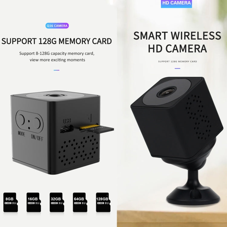 Q16 Mini WiFi Wireless Network Action Camera Wide-angle Recorder with Night Vision and Motion Detection