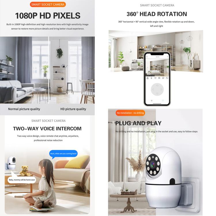 A11 WiFi Smart Home PTZ Webcam IP Camera Night Vision Monitor